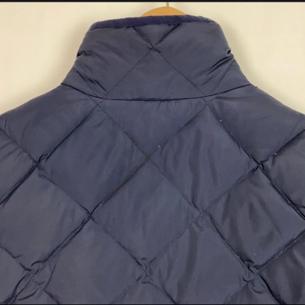 J Crew Navy w Gold Accents Down PufferVest S - Picture 8 of 10